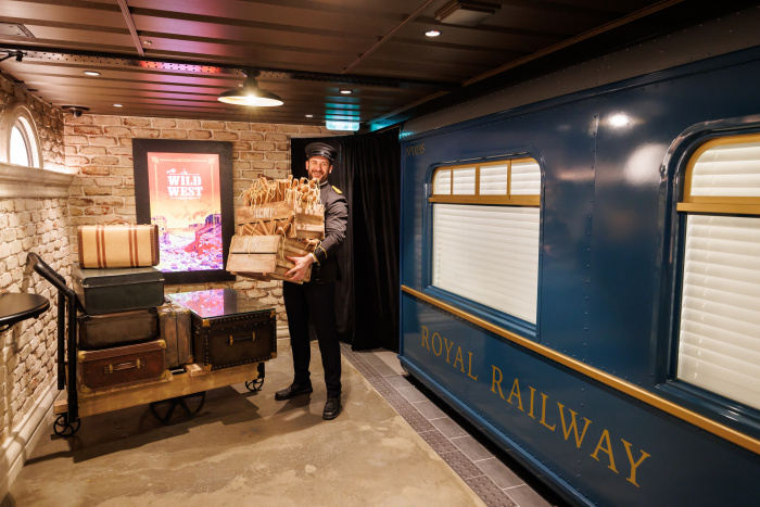 From the Wild West to far-off destinations around the world, Royal Caribbean’s Utopia of the Seas features the first Royal Railway. Royal Railway – Utopia Station is the one-of-a-kind dining experience that combines adventure, food and technology to take vacationers on a trip – by train – to any place and time.
Credit: sbw-photo