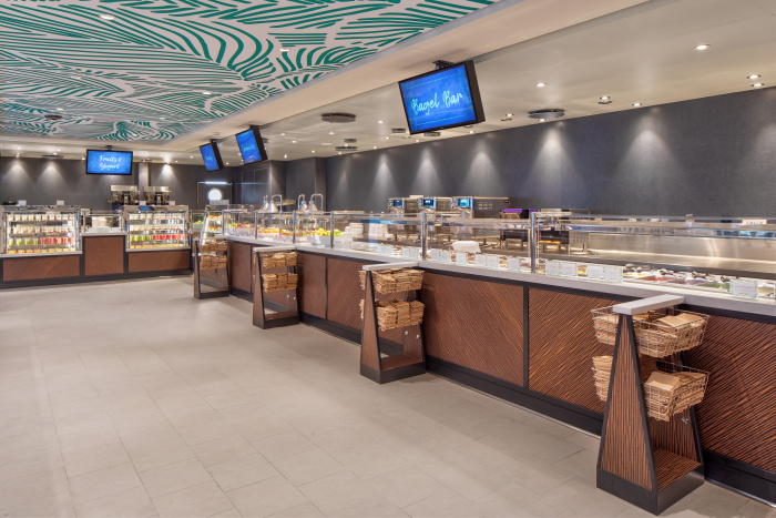 Park Café is a fan favorite in Central Park on Royal Caribbean’s Utopia of the Seas. The casual spot’s menu ranges from made-to-order salads and breakfast bagels to sandwiches, wraps and more.