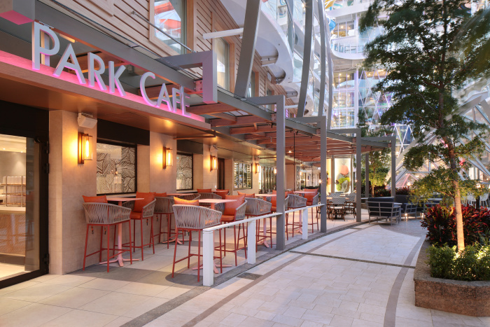 Park Café is a fan favorite in Central Park on Royal Caribbean’s Utopia of the Seas. The casual spot’s menu ranges from made-to-order salads and breakfast bagels to sandwiches, wraps and more. 