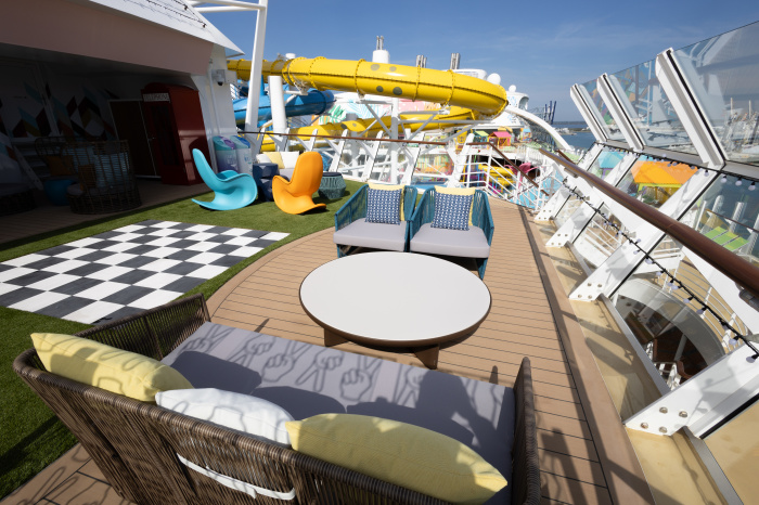 Royal Caribbean’s Utopia of the Seas is the ultimate short getaway for vacationers of all ages, including teens at the next-level Social100 hangout. The older kids can make new friends and memories while enjoying the latest entertainment in games, music and movies, and kick back outdoors at The Patio, featuring a private whirlpool, menu of zero-proof cocktails and shakes, lawn games and spots to chill. 
Credit: sbw-photo